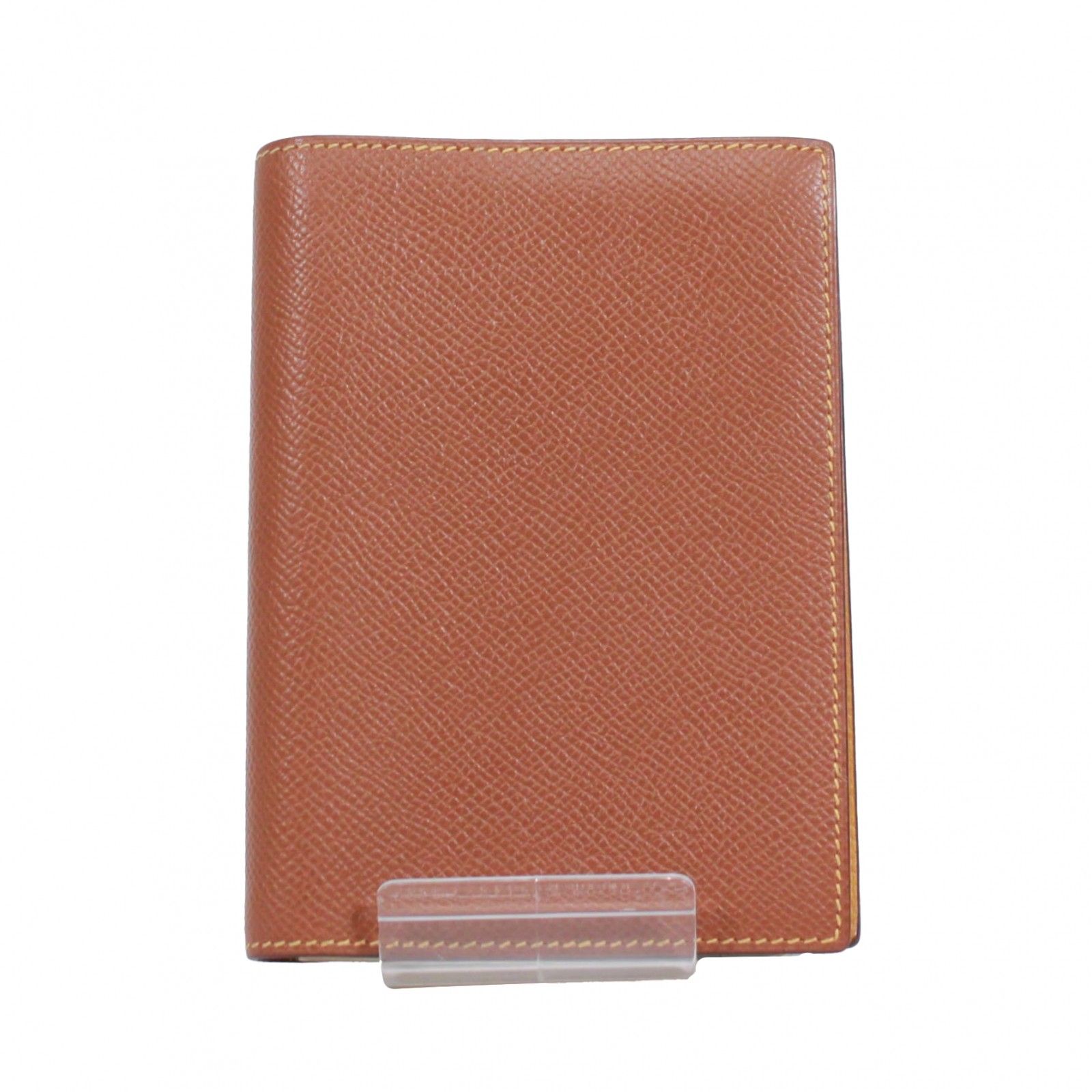 HERMES エルメス アジェンダGM 手帳カバー レザー ブラウン イエロー B刻印 ユニセックス