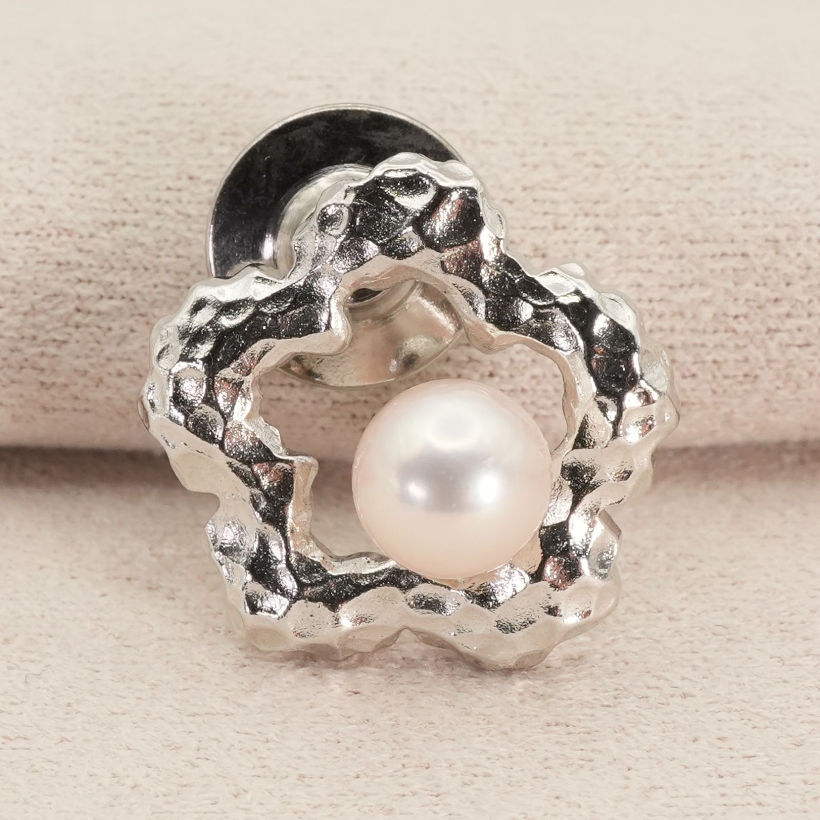 田崎真珠 シルバー アコヤパール フラワー ピンブローチ 25-2604 S