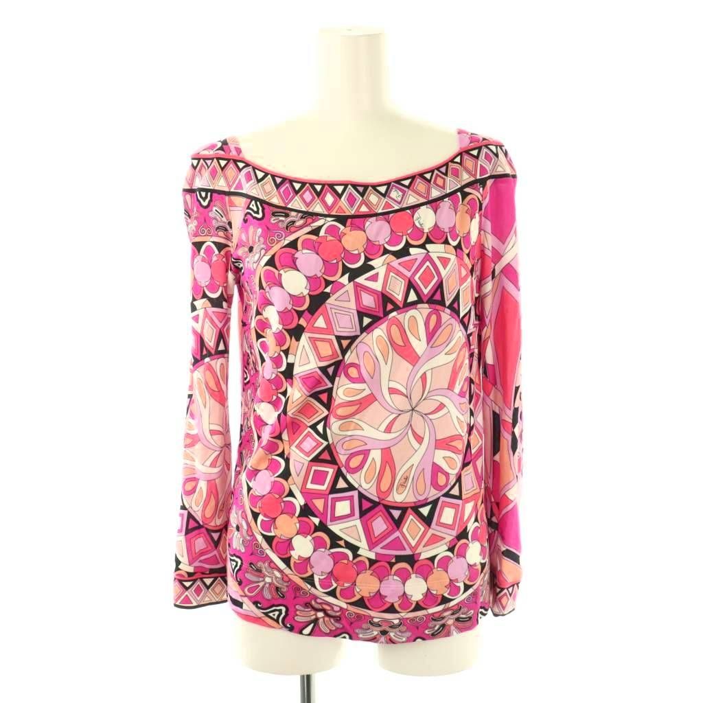 エミリオプッチ EMILIO PUCCI プッチ柄ロングスリーブトップス カットソー I38 ピンク マルチカラー /CX ■OS
