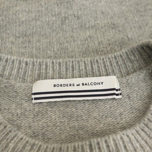 ボーダーズアットバルコニー BORDERS at BALCONY 24AW BORDER SLEEVE SWEATER セーター ニット 半袖 ボーダー ウール カシミヤ混 36 グレー 黒 白 BD2421-1C-30 /NR ■OS