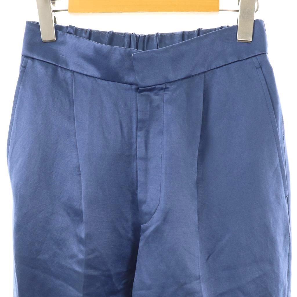 ブラミンク BLAMINK シルクリネンパンツ タック ジッパーフライ 36  