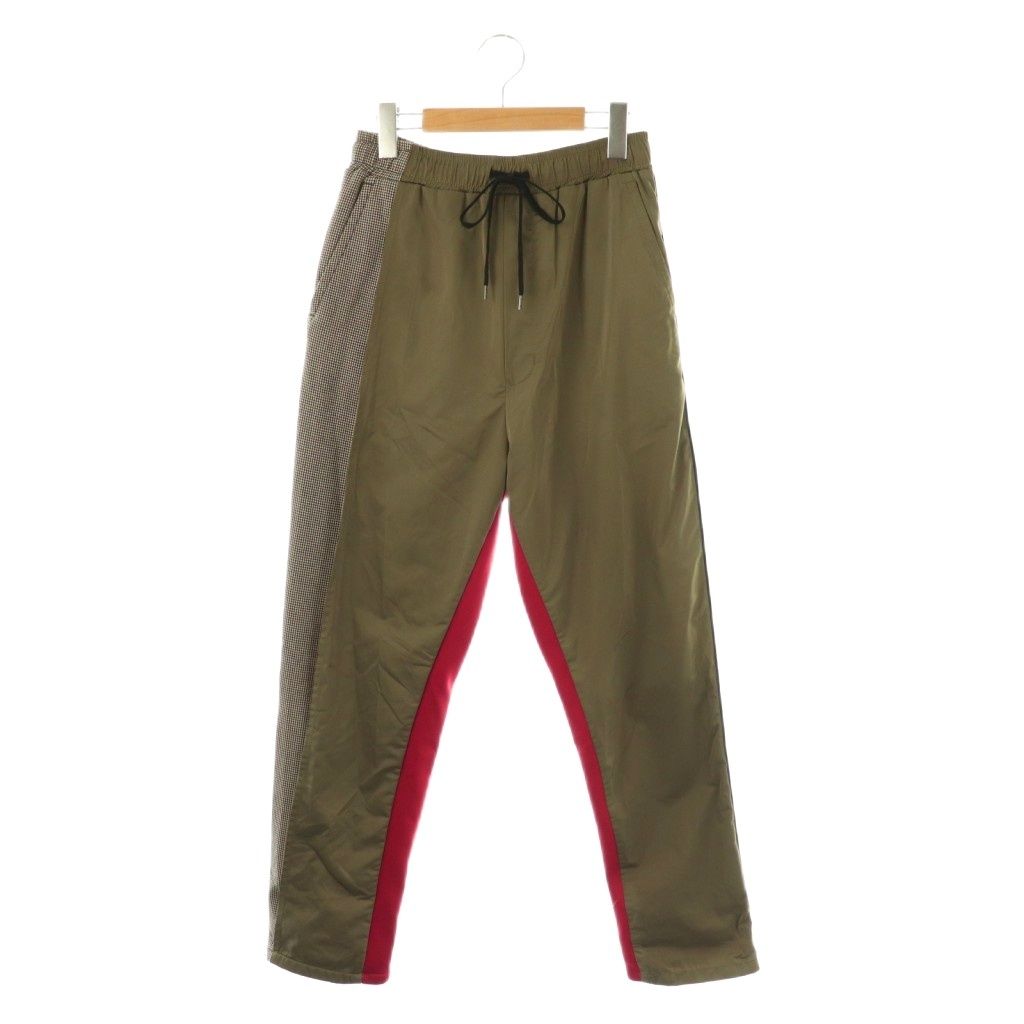 【中古】カニッツァ KANIZSA ドッキングデザイントラックパンツ テーパード 1 カーキ 赤 /NR ■OS ■SH レディース カニッツァ KANIZSA ドッキングデザイントラックパンツ テーパード 1