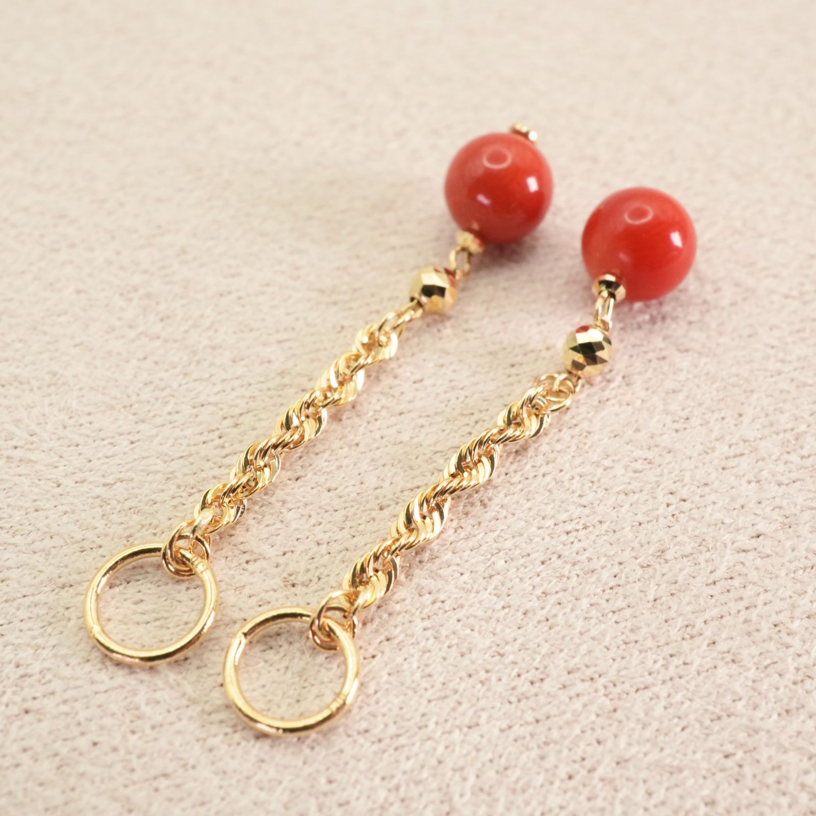 美品 GSTV サンゴ K18 ピアリングチャーム コーラル/25-2578S - メルカリ