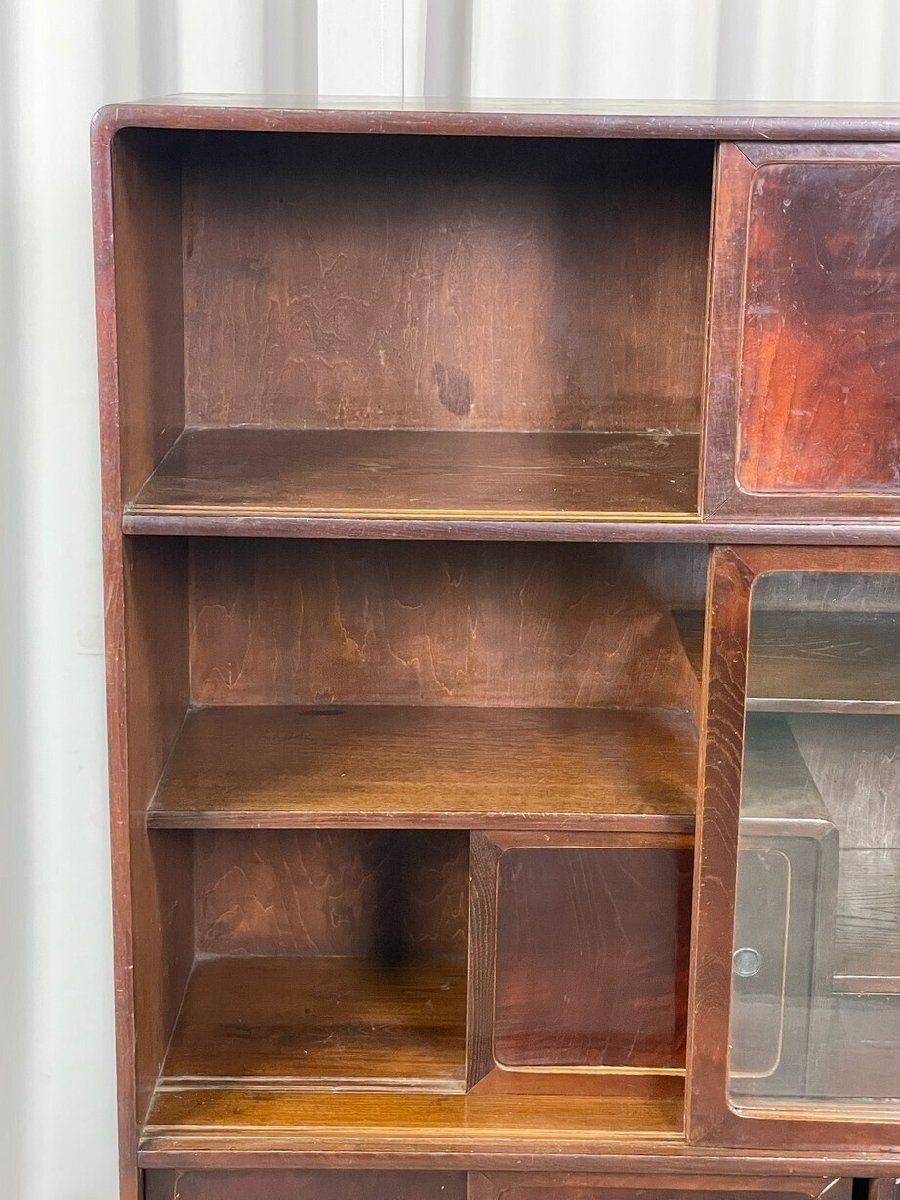 3111 古民具 アンティーク 欅材 茶箪笥 水屋 飾り棚 違い棚 レトロ