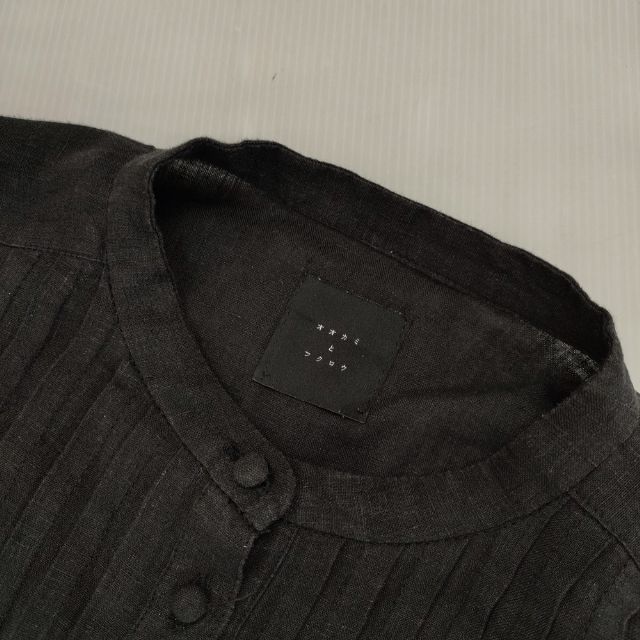 オオカミとフクロウ portom 21068 リネン バンド ワンピース ブラック レディース 5 1124 M∞