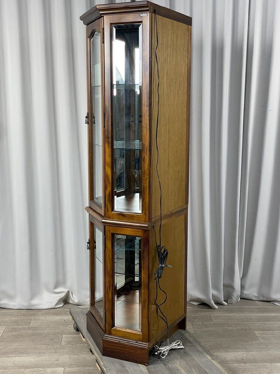 GV20 カリモク コロニアル キュリオケース 飾り棚 ガラス キャビネット