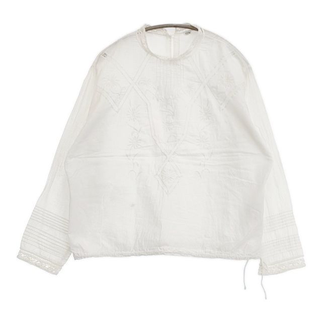 45 R rpm インドカディのリボンレースdeTシャツ 定価71500円 刺繍 ブラウス シャツ ホワイト レディース フォーティーファイブアールピーエム 5 1124 M∞