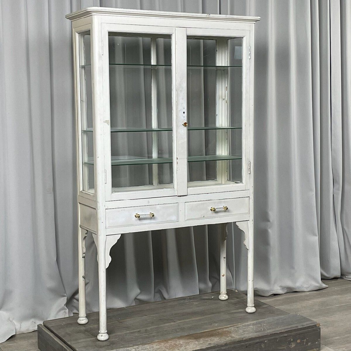 GV 11 ケビント ガラス ドクター キャビネット 医療用 飾り棚 アンティーク シャビー シック キュリオ ケース 神奈川県秦野市 A 4