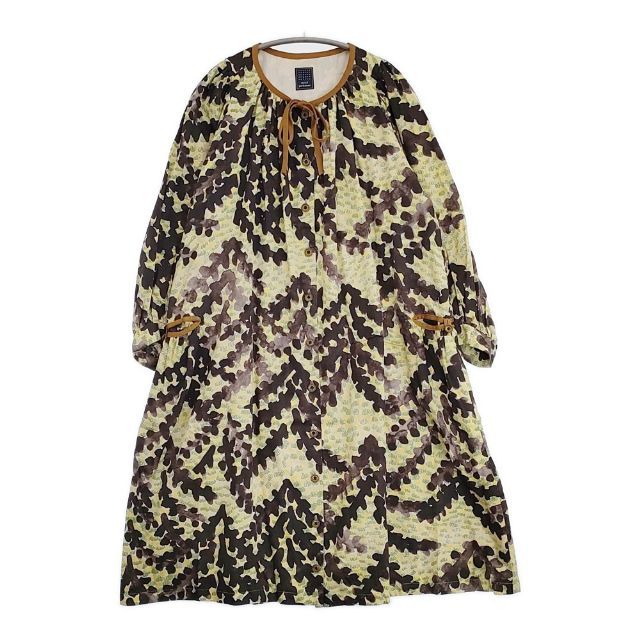 mina perhonen fir tree na 3585 コットン 36 ワンピース イエロー グリーン ブラウン レディース ミナペルホネン 5 1124 M∞