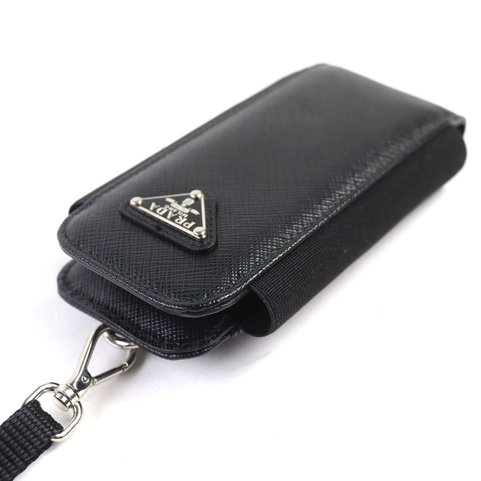 極美品△PRADA プラダ 1ZT019 サフィアーノレザー トライアングルロゴ