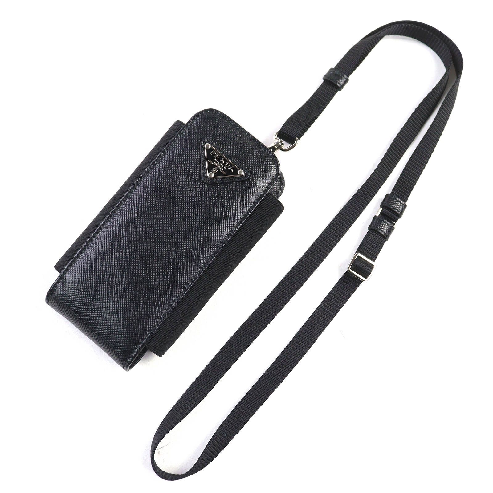 極美品△PRADA プラダ 1ZT019 サフィアーノレザー トライアングルロゴ