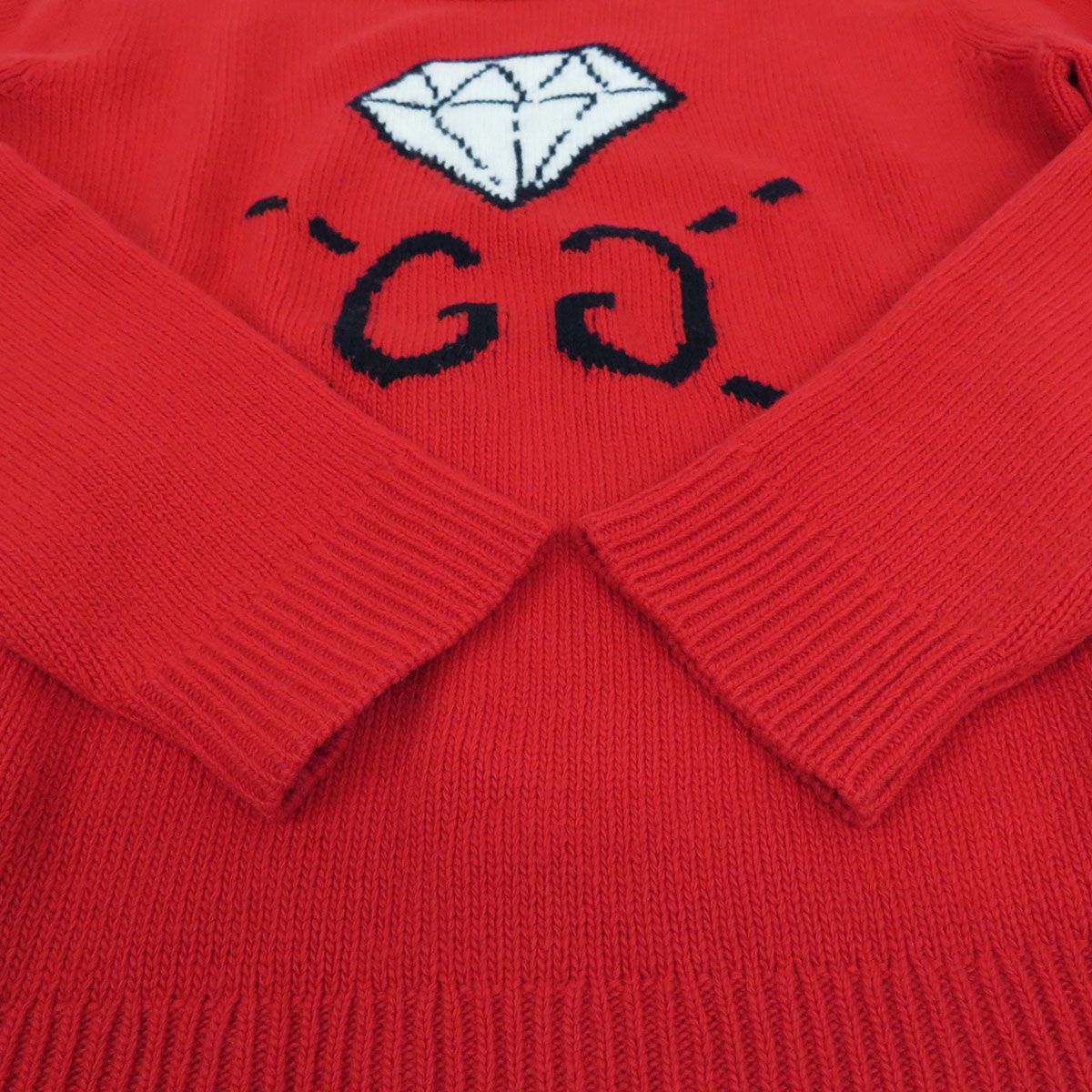 GUCCI グッチ ゴースト ダイヤモンド インターシャ ニット ウール 