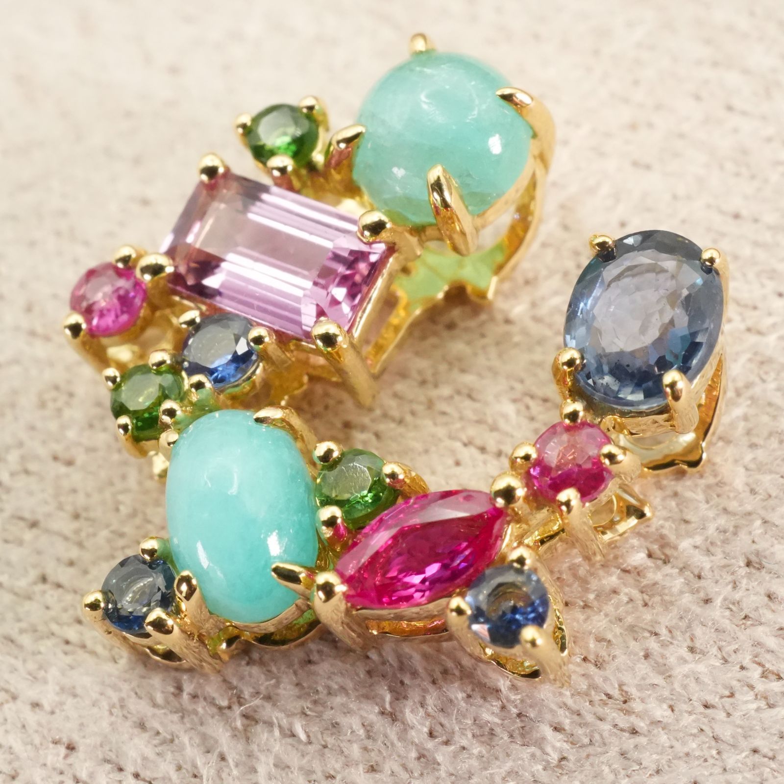 GSTV パライバ ストーン 馬蹄 K 18 ネックレストップ 25 2564 S