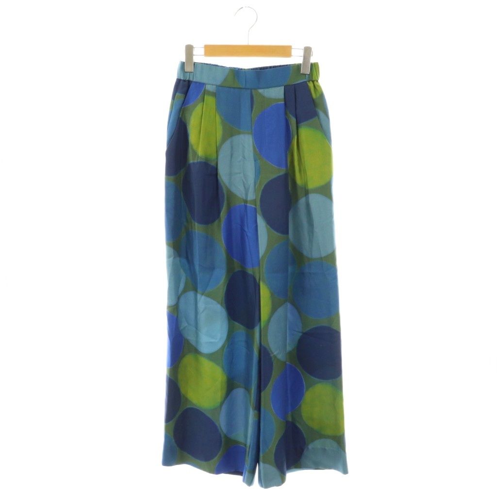 【中古】キャバン シルクツイルビッグドットプリント2タックワイドパンツ イージー XS マルチカラー /DO ■OS キャバン CABaN シルクツイルビッグドットプリント2タックワイドパンツ