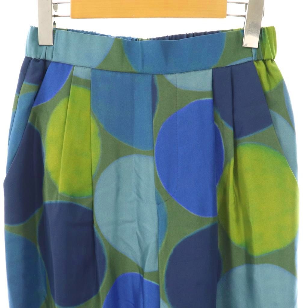 キャバン CABaN シルクツイルビッグドットプリント2タックワイドパンツ