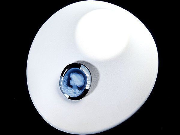 ジュエリー極】花と女性の彫刻 高級ブルーストーンカメオルース