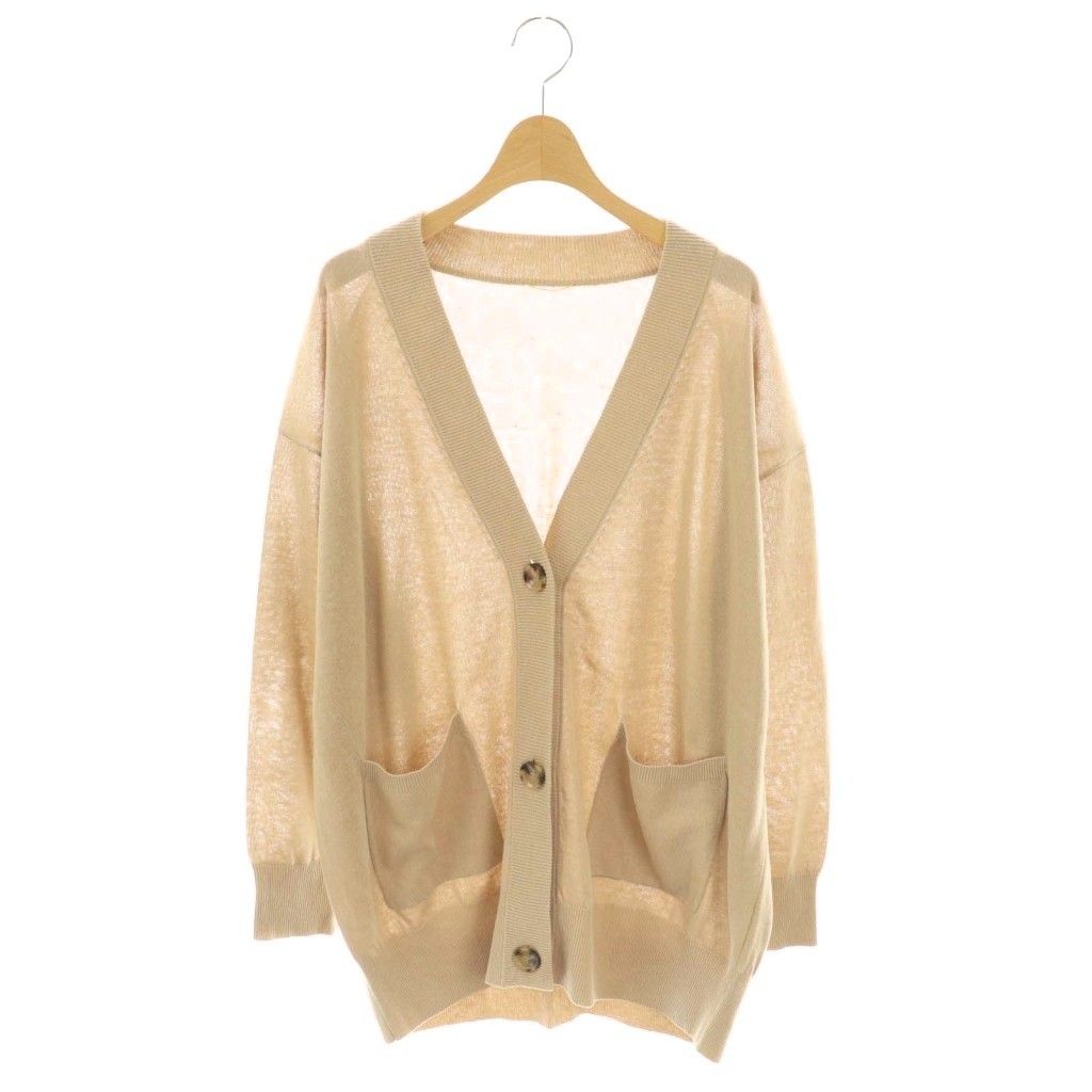 【中古】アパルトモン ドゥーズィエムクラス 23SS Oversize カーディガン ニット 長袖 Vネック ベージュ アパルトモン ドゥーズィエムクラス L'Appartement DEUXIEME CLASSE