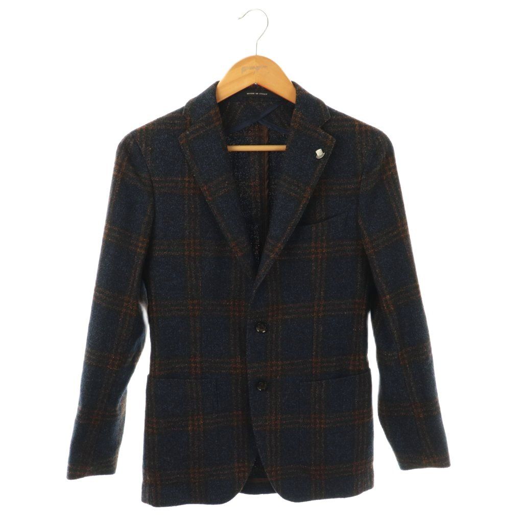 タリアトーレ TAGLIATORE チェック柄背抜き2B テーラードジャケット 42