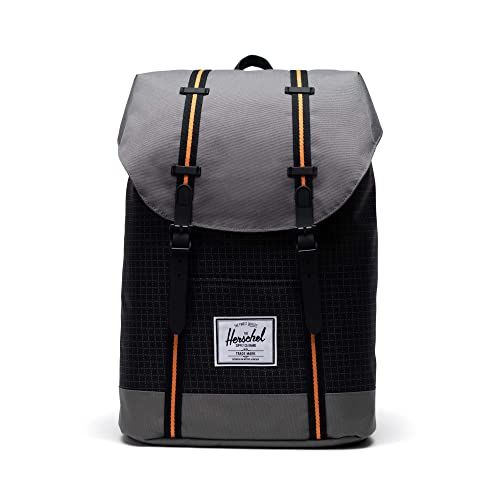 Herschel Retreat Backpack Black Grid Gargoyle Sun Orange One Sizepo