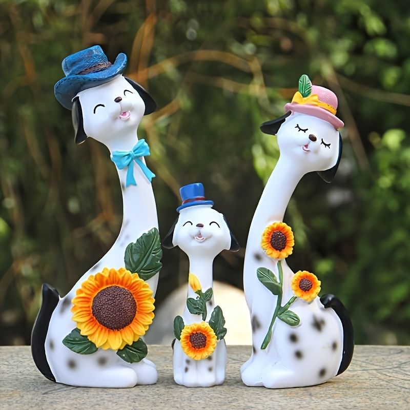 置物 オブジェ ガーデンオーナメント 3匹の犬 いぬ イヌ 屋外 屋内 室内 インテリア 玄関 リビング ダイニング 装飾 庭 ガーデニング ガーデン ユニークデザイン ギフト インテリア用品 贈り物 雑貨 樹脂