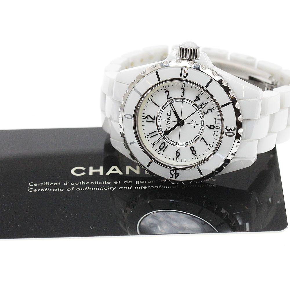 シャネル CHANEL H0968 J12 33mm 白セラミック デイト クォーツ