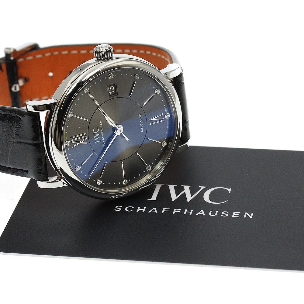 IWC IWC SCHAFFHAUSEN IW458102 ポートフィノ 37MM 12Pダイヤ 自動巻き