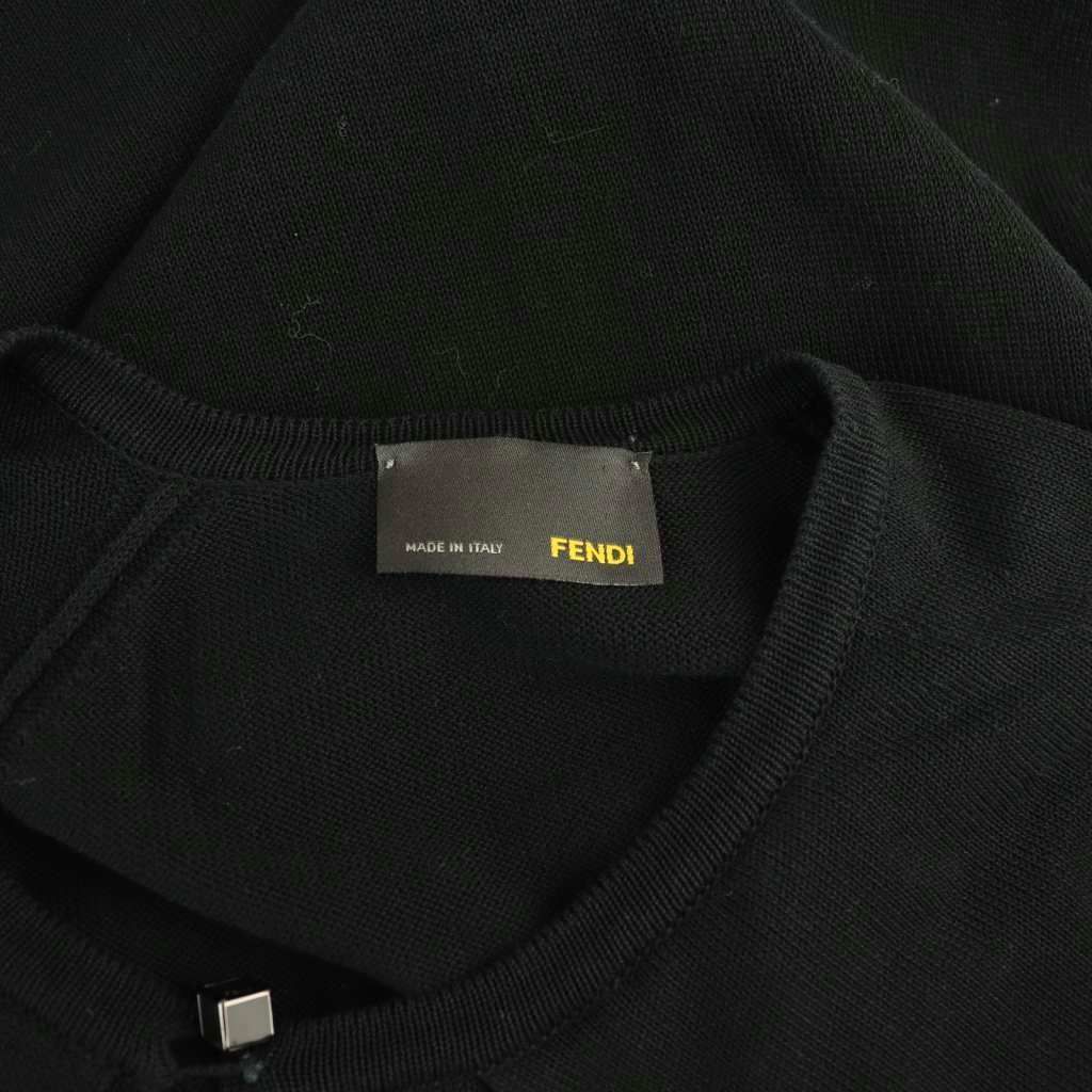 フェンディ FENDI ニットワンピース ロング 半袖 38 ブラック /HK