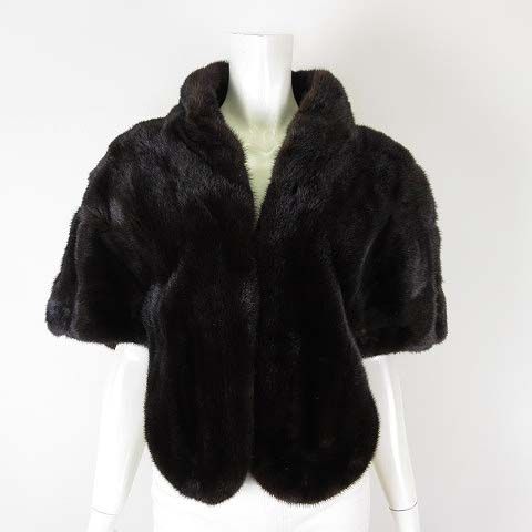 BLACKGLAMA ブラックグラマ リアルファー ポンチョ ケープ 毛皮 ブラックグラマ BLACKGLAMA ミンク 毛皮 ポンチョ ケープ コート F 黒