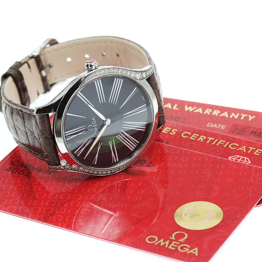 オメガ OMEGA 428.18.36.60.03.001 デビル トレゾア ダイヤベゼル クォーツ レディース保証書付き_921795