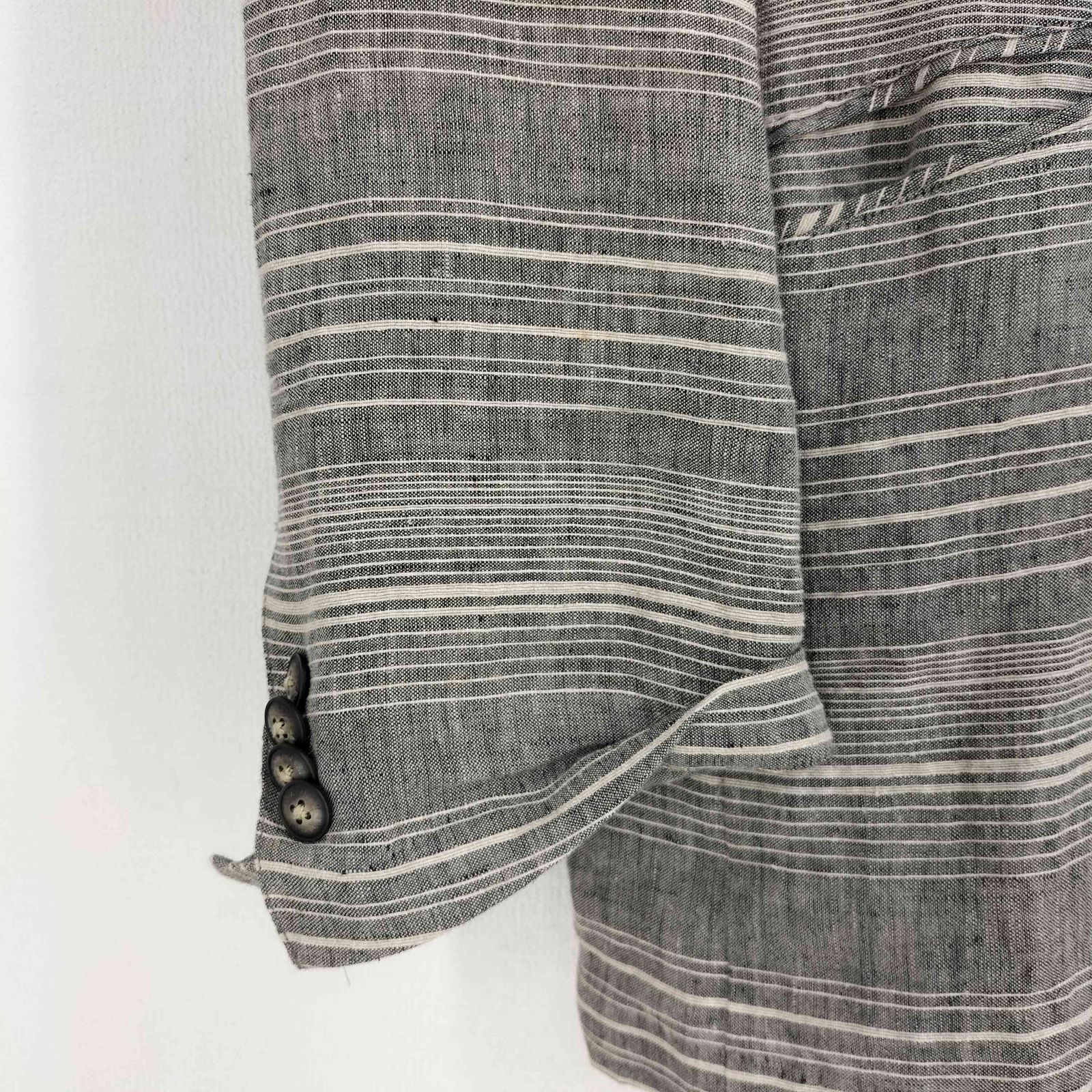 MAURIZIO BALDASSARI(マウリツィオバルダサーリ) ボーダー リネン100 2B テーラードジャケット メンズ EUR：50 【中古】【ブランド古着バズストア】 マウリツィオバルダサーリ MAURIZIO BALDASSARI ボーダー リネン100 2B