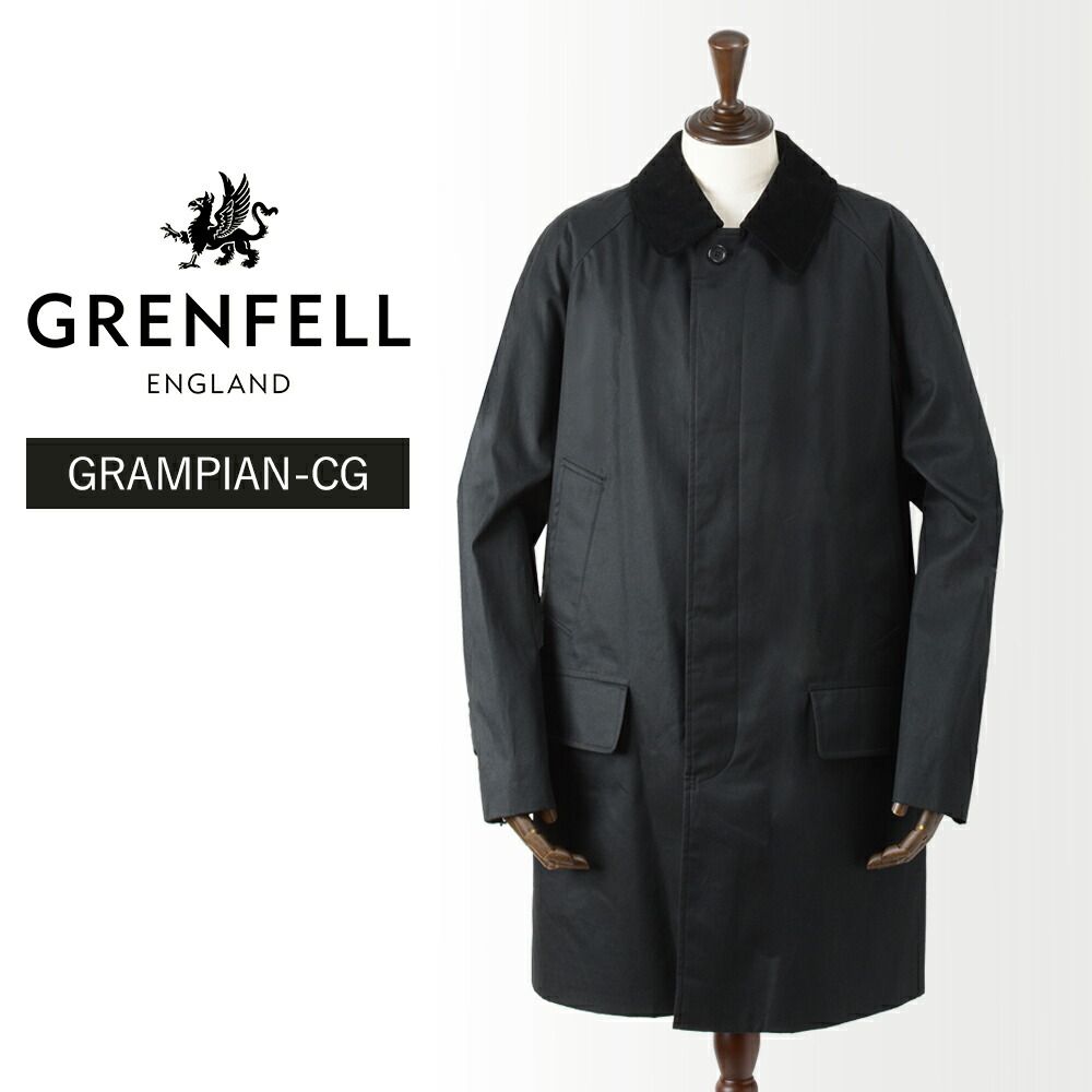 40 OFF 定価140 800円 グレンフェル ロング丈 トレンチコート -CG 44 ブラック 英国製 f 10004
