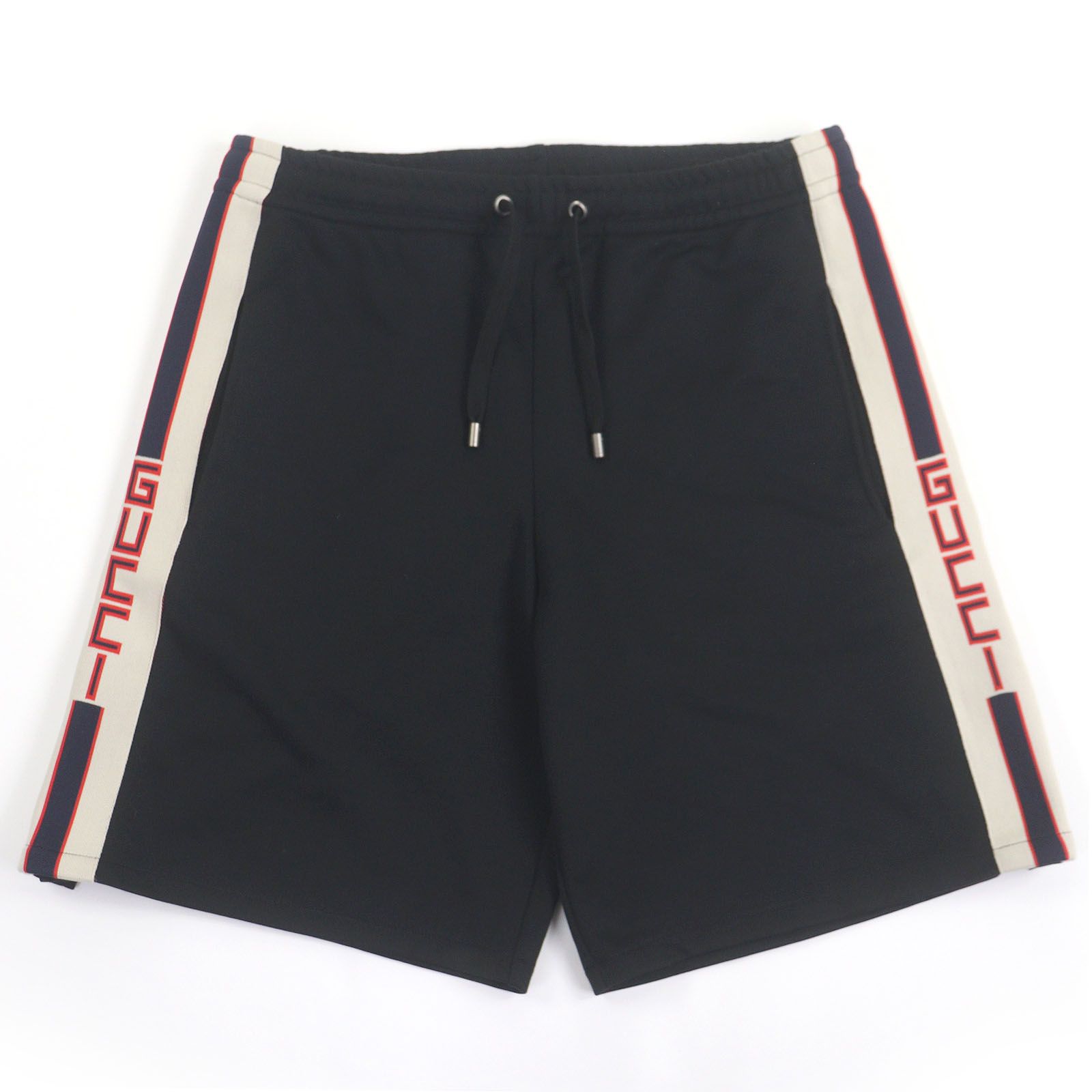 GUCCI グッチ 475355 サイドロゴライン テクニカルジャージー ショートパンツ ジョガーパンツ ブラック S イタリア製 メンズ