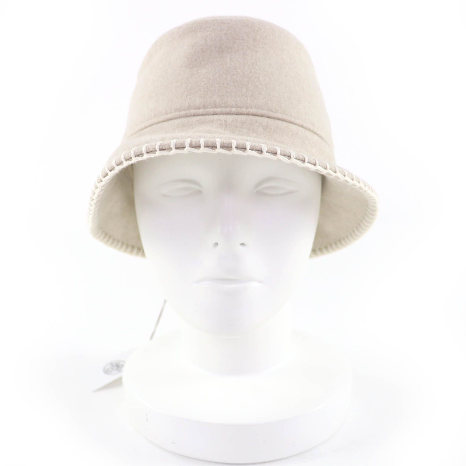 HERMES エルメス ハーパー ウール カシミヤ コルド エクリュ アヴァロンステッチ ハット 57 イタリア製 レディース 定価128 700円