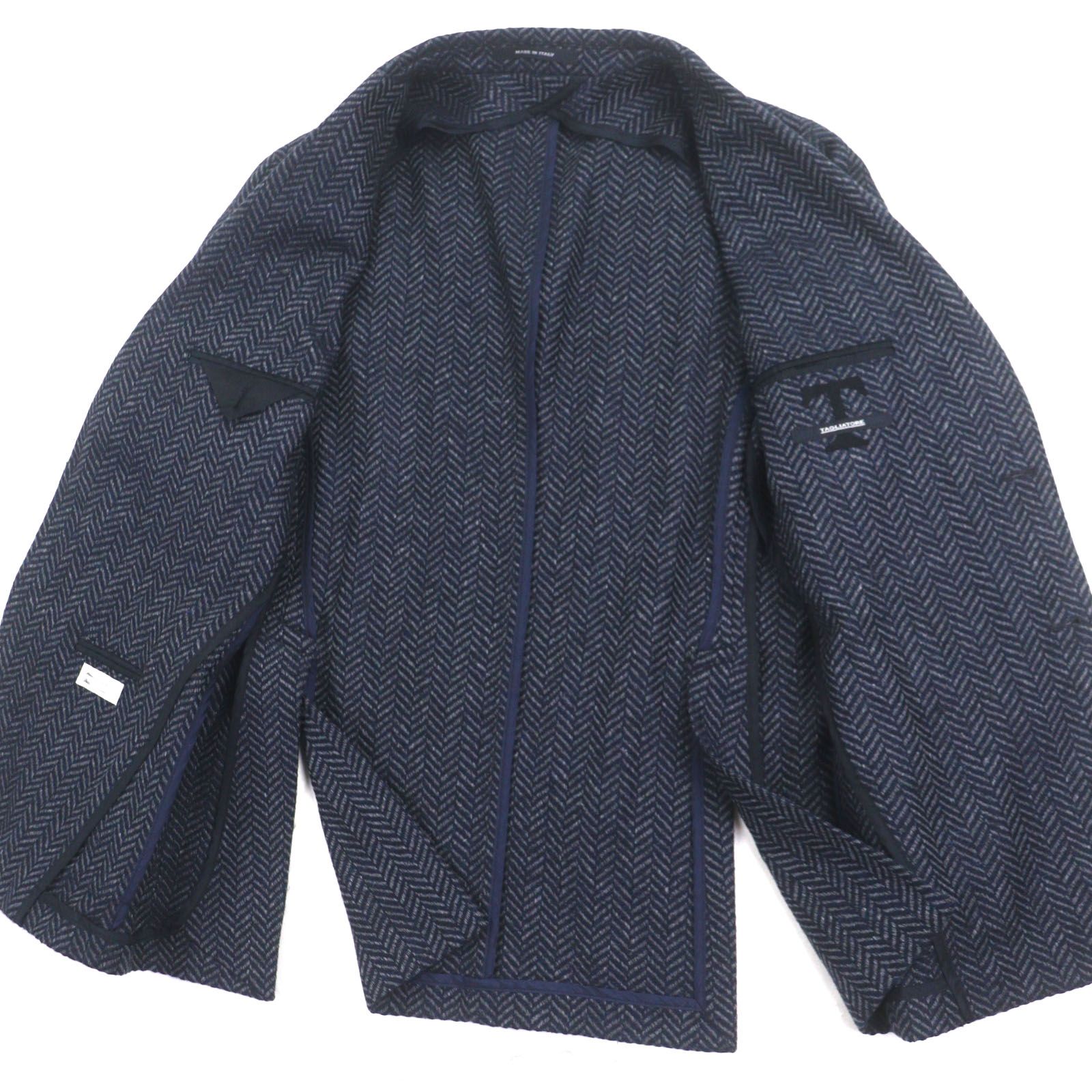 極美品▽TAGLIATORE タリアトーレ 1SMC22K ウール シルク ヘリンボー柄