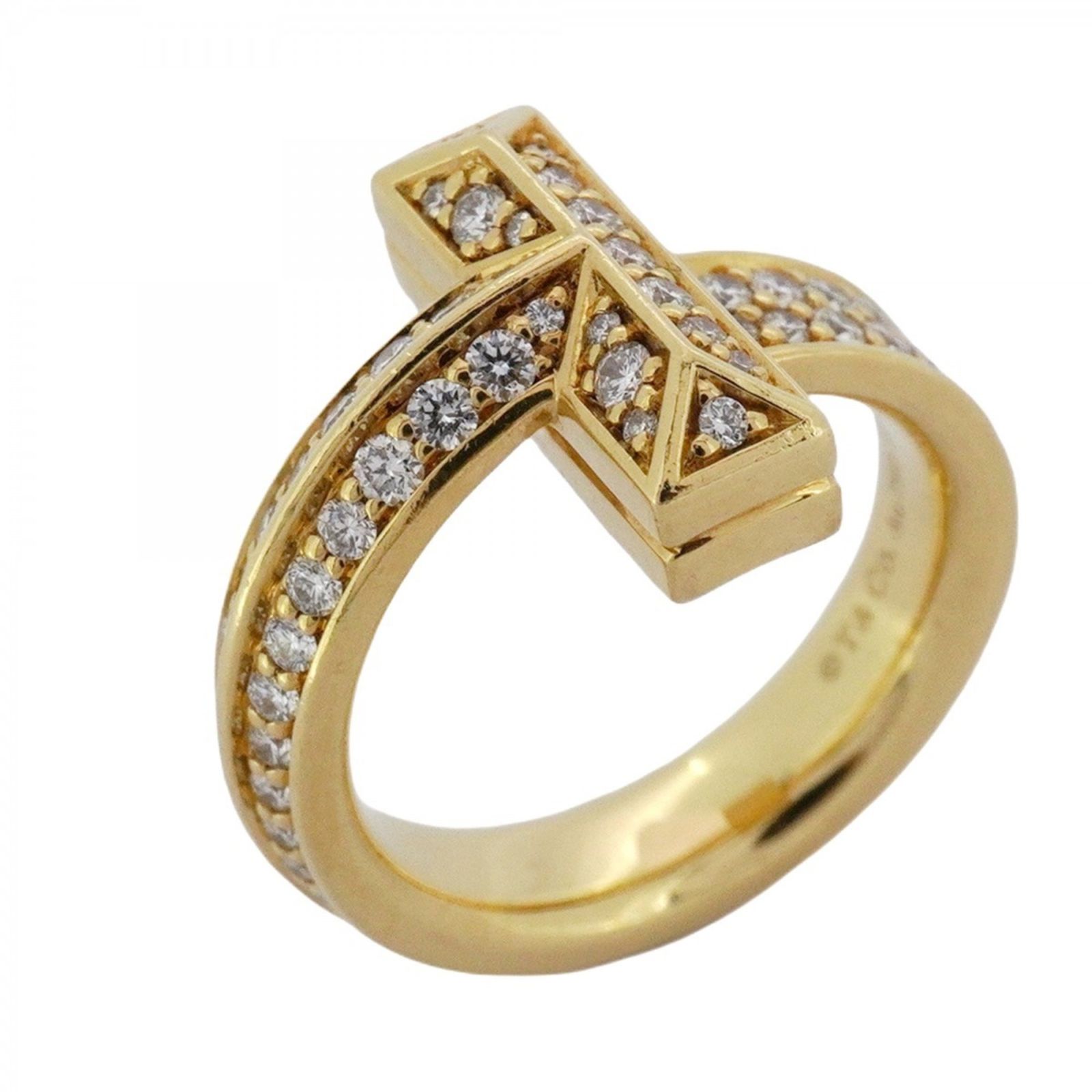 新品未使用　Tiffany Tワンリング イエローゴールド　YG18K 7号相当 ティファニー(Tiffany) ティファニー リング Tワン 18KYG イエロー