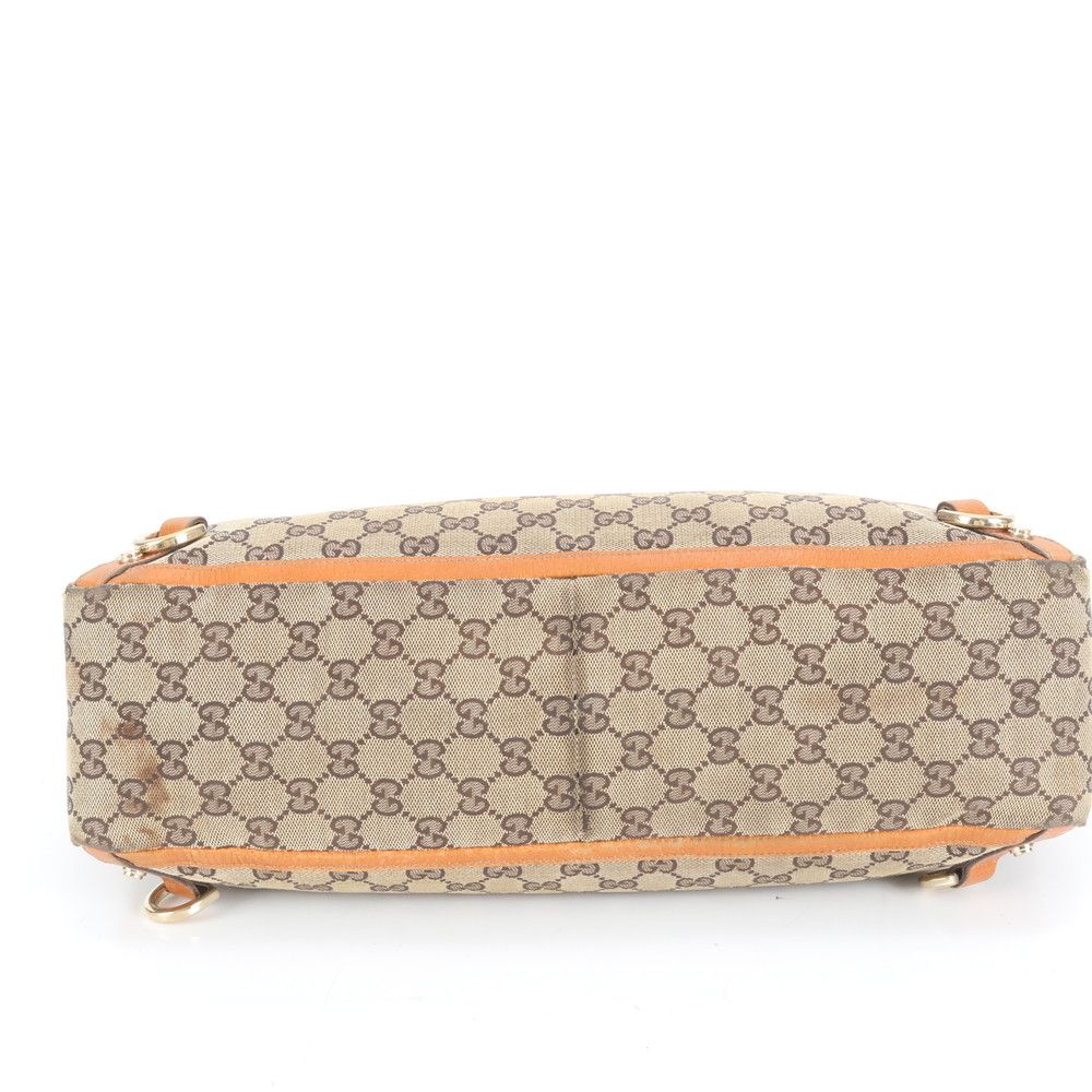 美品 グッチ GG キャンバス アビー 141472 レザー トート バッグ