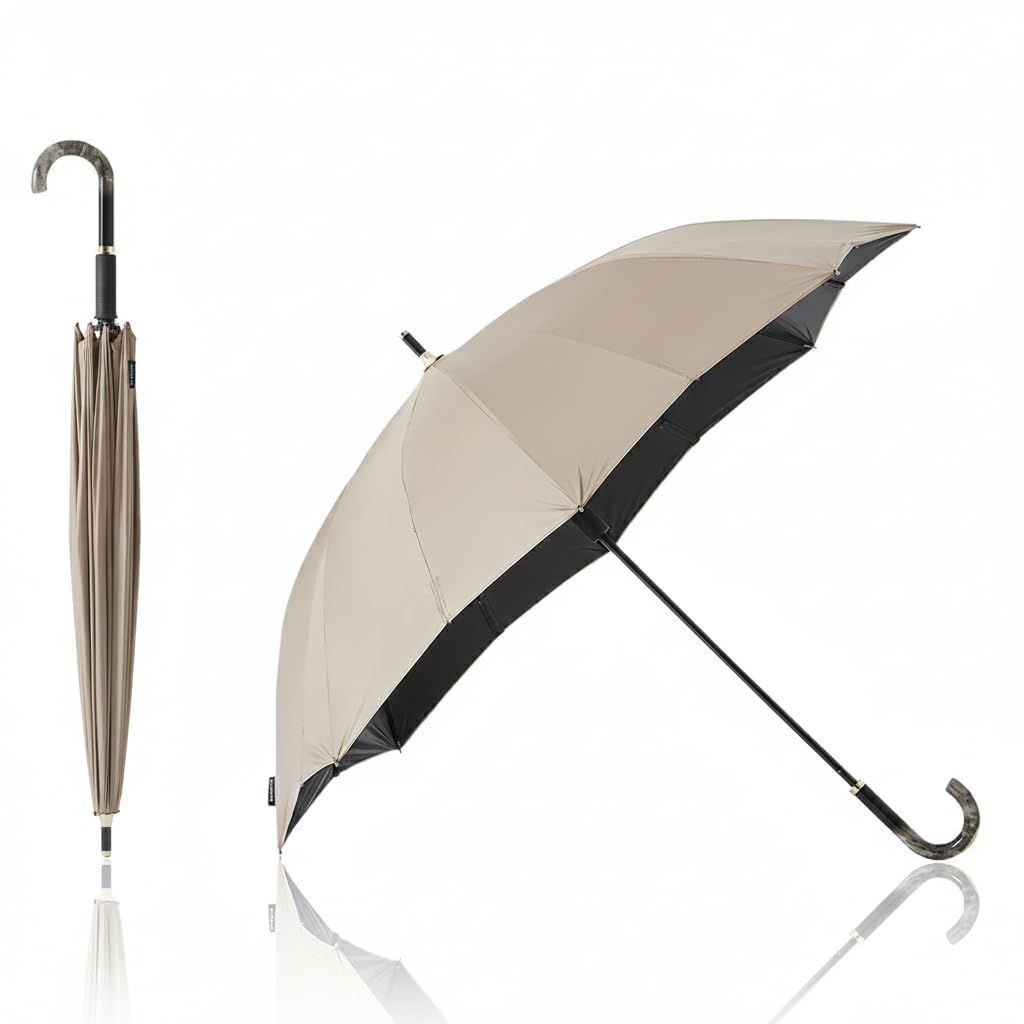 マーナ marna Shupattoアンブレラ UV 畳む手間が無い日傘 16本骨 55 cm UVカット率99.9 UPF 50 遮光率99.9 日傘 長傘 晴雨兼用傘 メンズ レディース ベルトがない閉じる傘 S 509