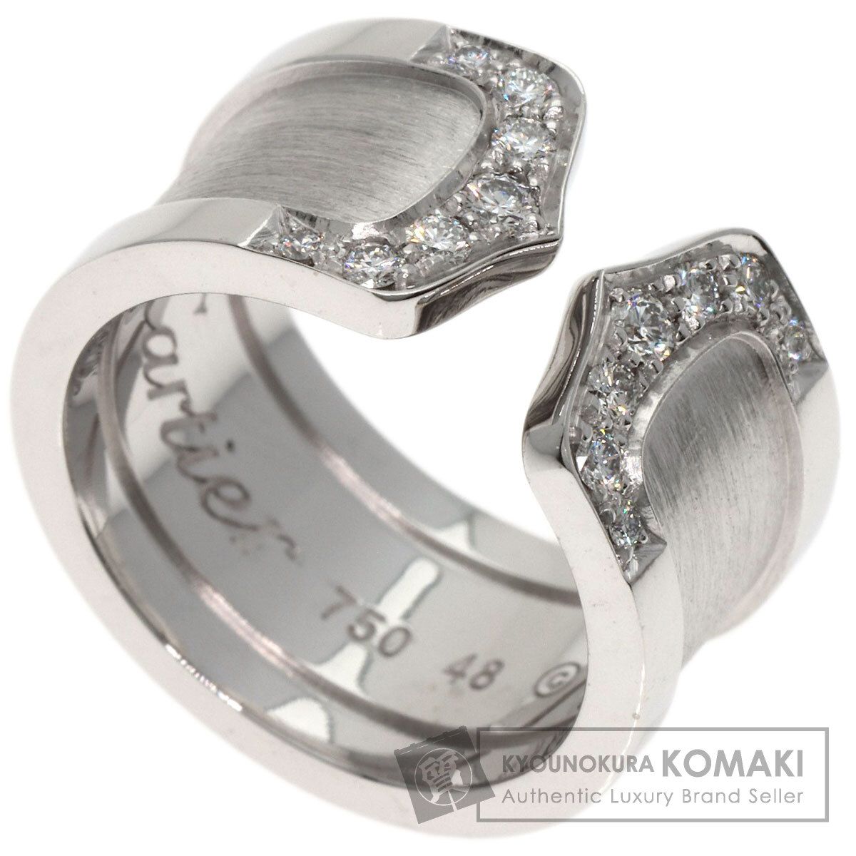 CARTIER カルティエ C 2リング LM ダイヤモンド 48 リング 指輪 K 18 WG レディース
