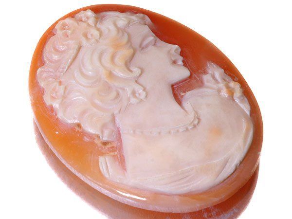 ジュエリー極】アンティーク 素敵な貴婦人の彫刻 高級シェルカメオ