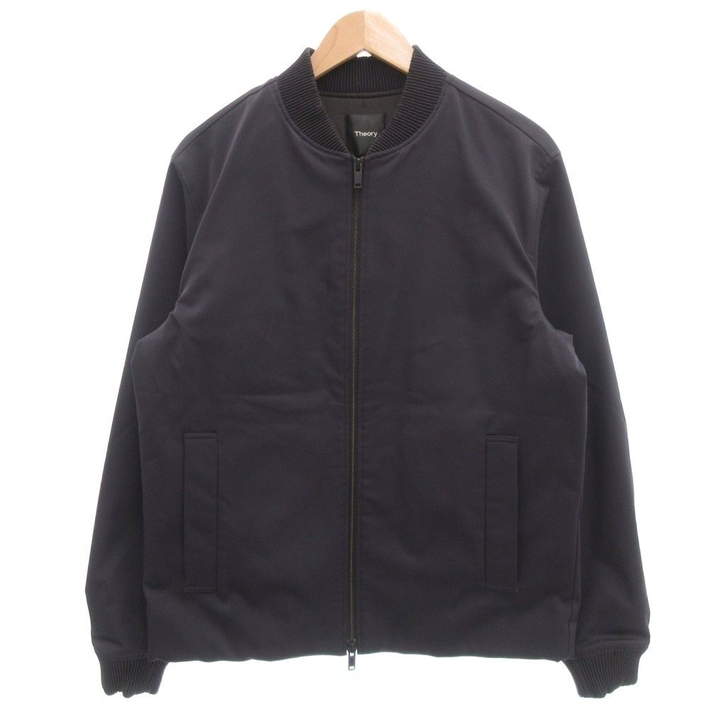 セオリー Theory 現行ナイロンフルジップアップブルゾンジャンパージャケット セオリー Theory MA-1 ブルゾン ジャケット 中綿 ジップアップ L 紺