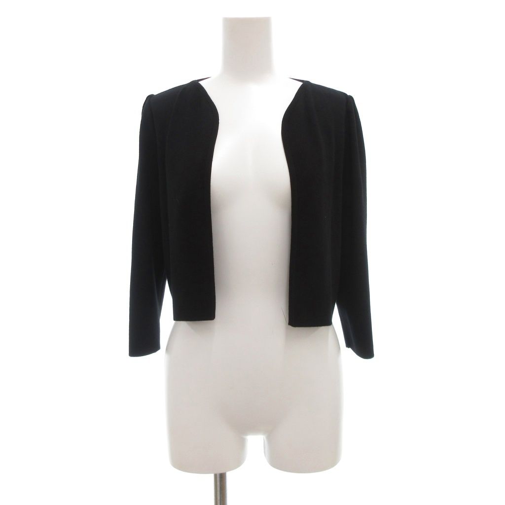 【中古】フォクシー FOXEY 美品 ボレロ カーディガン ニット 七分袖 ショート丈 38 黒 ブラック 39351 /UO フォクシー FOXEY 美品 ボレロ カーディガン ニット 七分袖 ショート丈