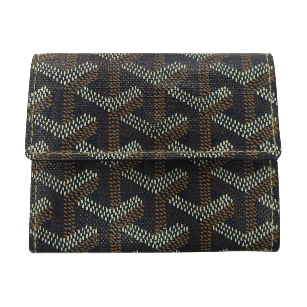 GOYARD ゴヤール ディンキャンバス コインケース 小銭入れ 財布 総柄 ネイビー マルチ メンズ レディース 古着