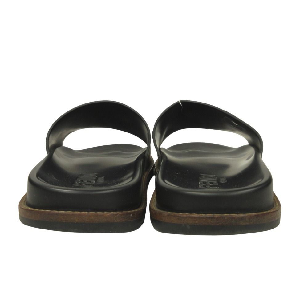  FENDI フェンディ ロゴ エンボス シャワー サンダル シューズ 靴 26 5～27 cm相当 黒 ブラック メンズ 古着 サンダル サンダル