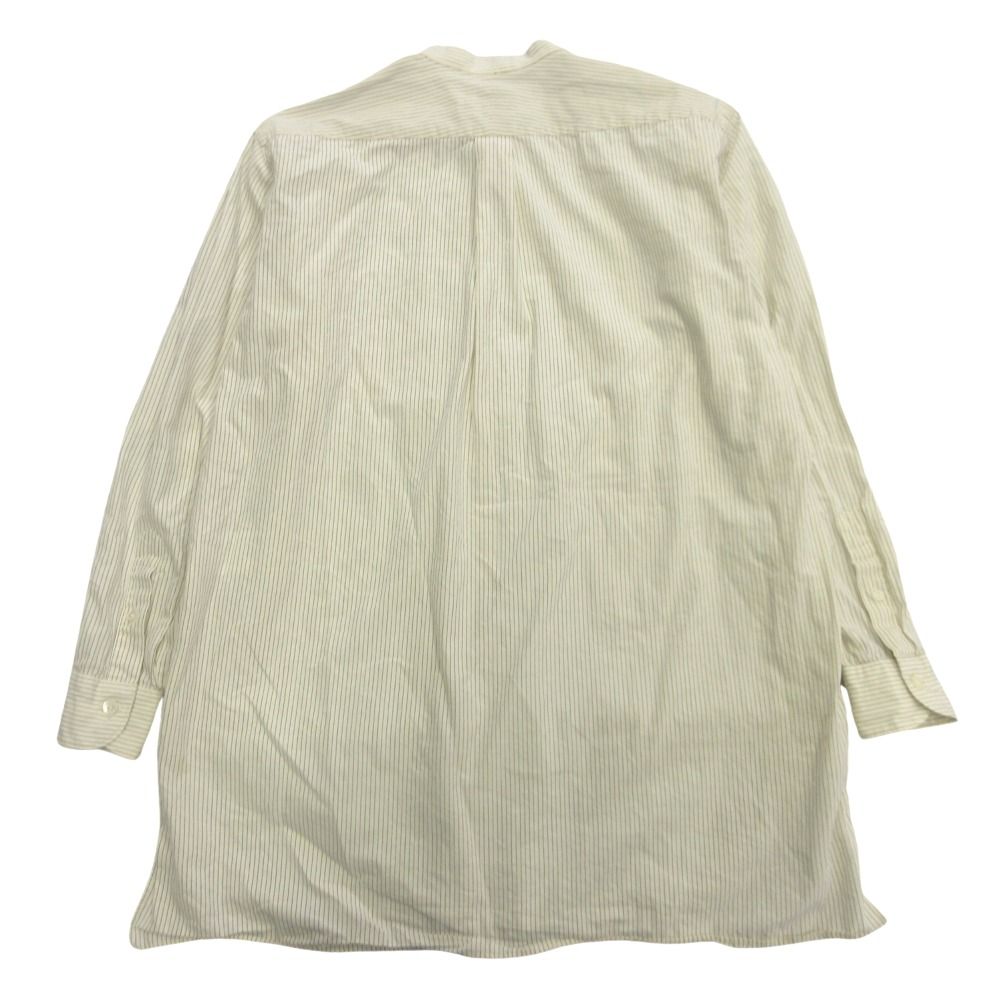 16 aw COMOLI コモリ ストライプ バンド シャツ カットソー オーバーサイズ 0 アイボリー ネイビー メンズ 古着