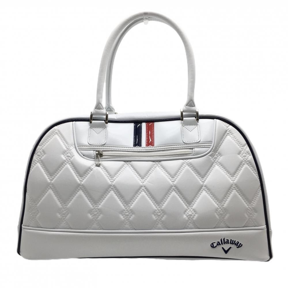 キャロウェイ 2WAYボストンバッグ 白 ショルダーストラップ付 美品】キャロウェイ 2WAYビッグボストンバッグ 白 一部トリコロール