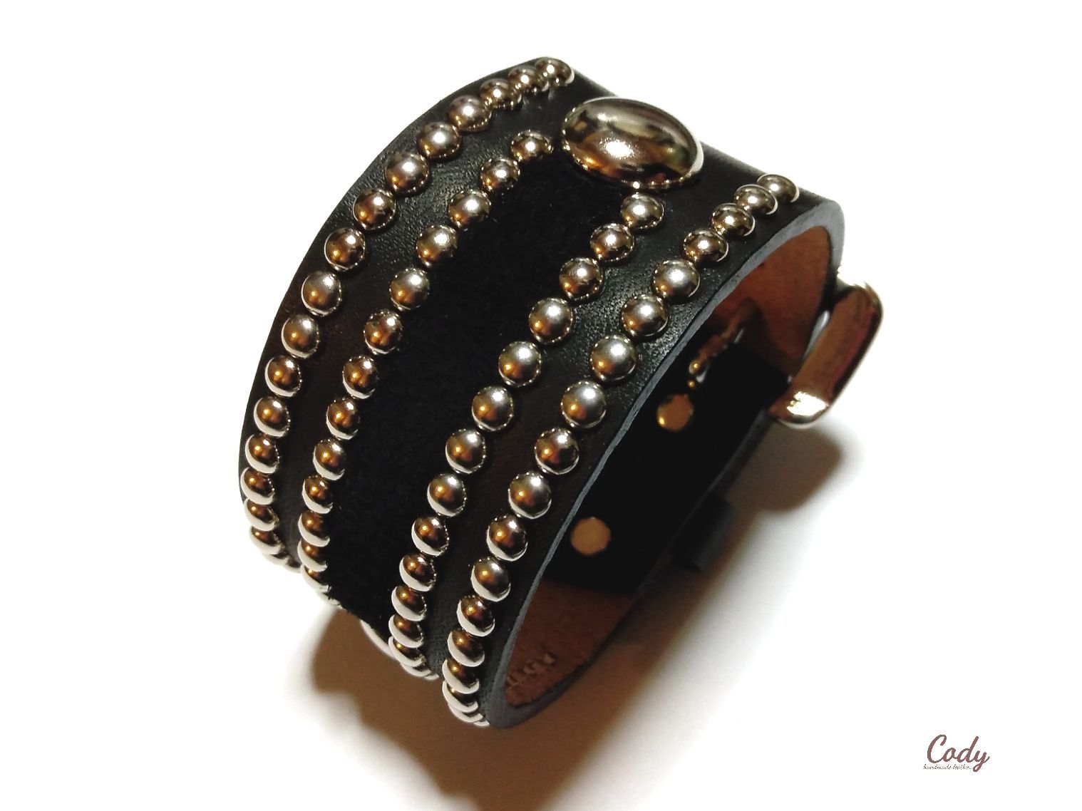 40 mm スタッズリストバンド CSW-40 M-001 スタッズブレス レザーブレス リストバンド 本革 ロック ロカビリー パンク ビンテージ バイカー アメカジ スタッズベルト