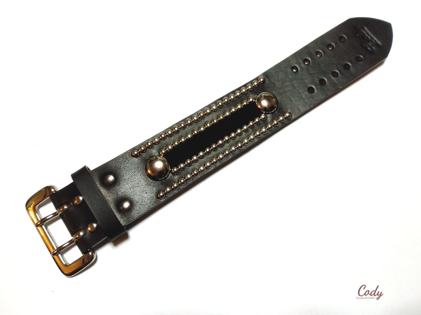  40 mm スタッズリストバンド CSW M 001 スタッズブレス レザーブレス リストバンド 本革 ロック ロカビリー パンク ビンテージ バイカー アメカジ スタッズベルト バングル リストバンド アクセサリー