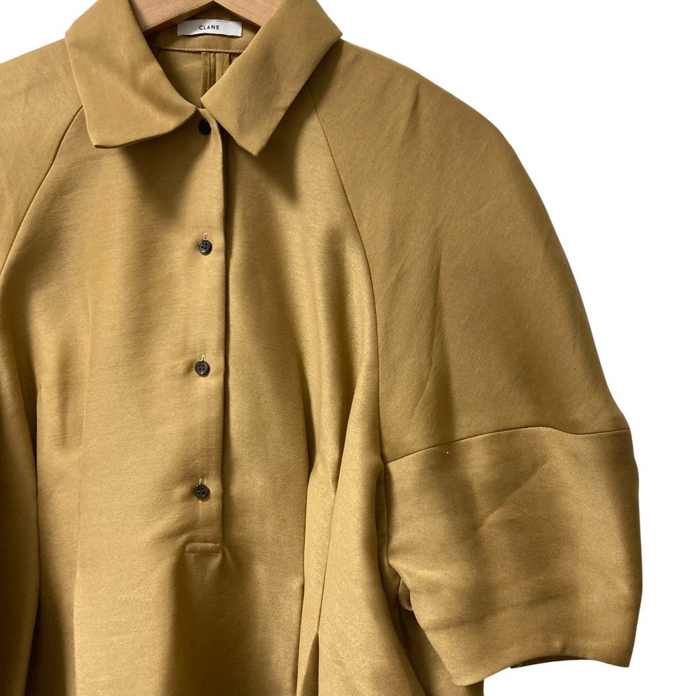 25 SS CLANE クラネ FORM SLEEVE ロングワンピース 16112 5322 サイズ0 キャメル レディース 古着