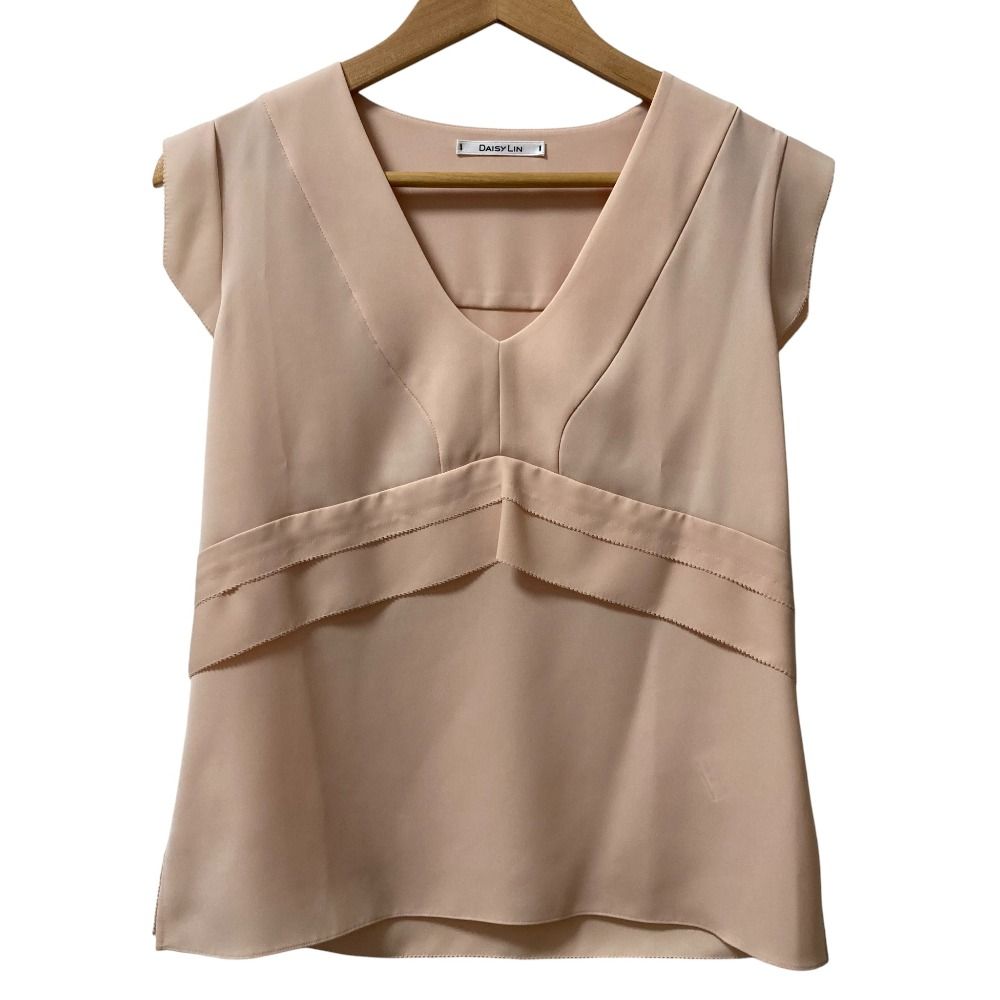DAISY LIN for FOXEY デイジーリン フォクシー Photogenic ノースリーブブラウス 06234 サイズ42 ベージュ レディース 古着