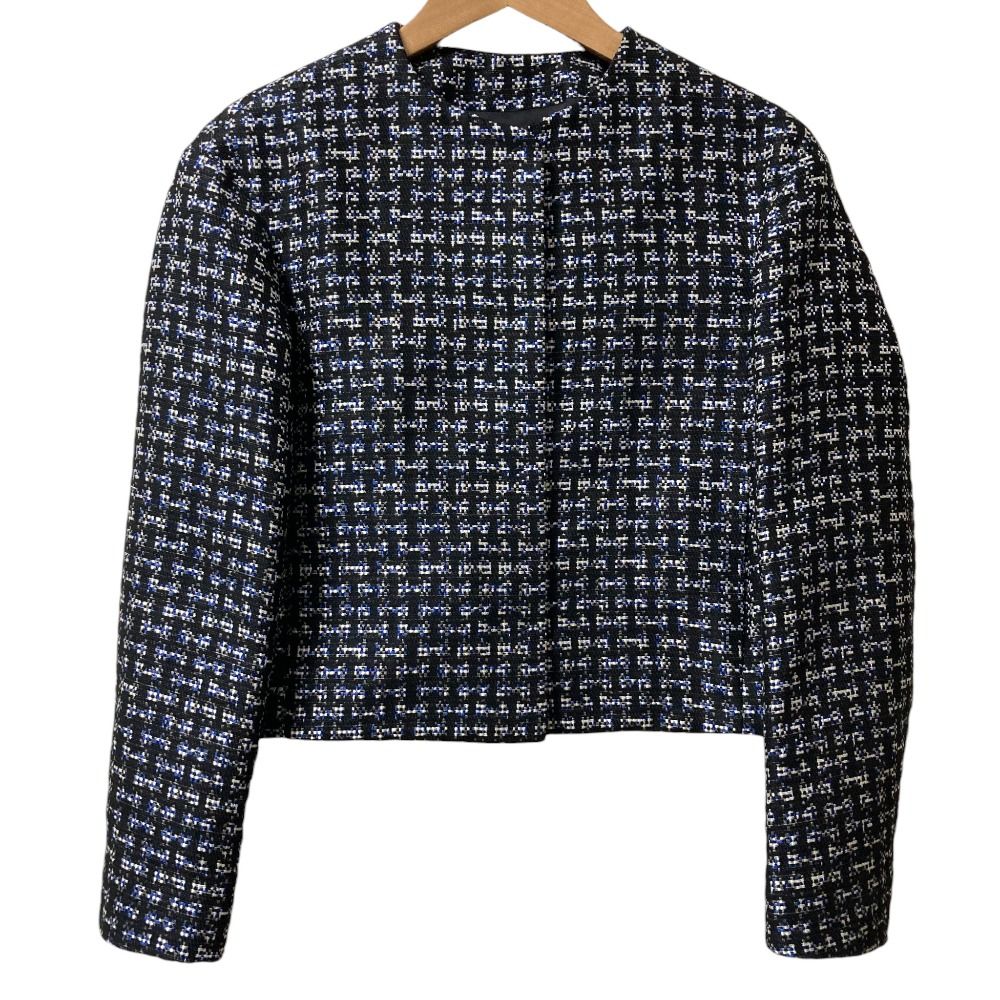 RED レッドヴァレンティノ ツイード ノー ショートジャケット サイズ38 ネイビー ブルー レディース 古着